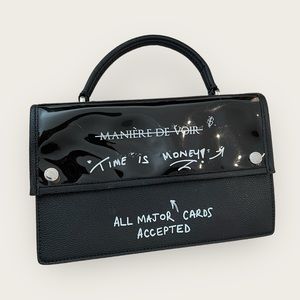 MANIÈRE DE VOIR "Time Is Money" Graffiti Print Handbag